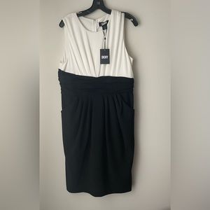 DKNY Color Block White Black Sleeveless Dress Size 12